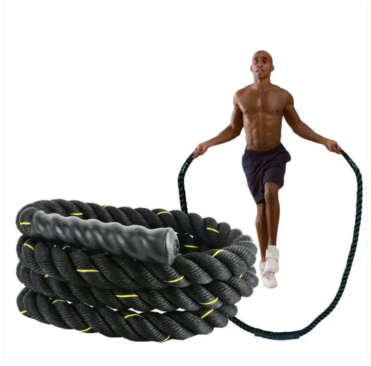 Corde à Sauter de Fitness Lourde en Polyester avec Charge Pondérée et Triple Brins